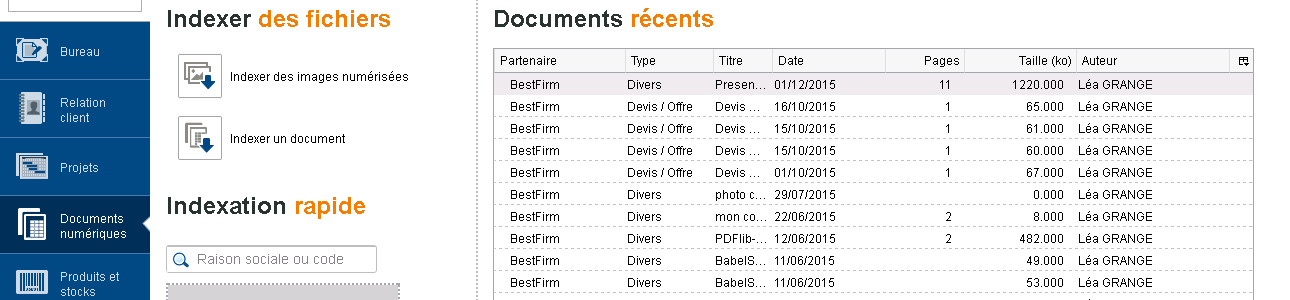 Gestion des documents