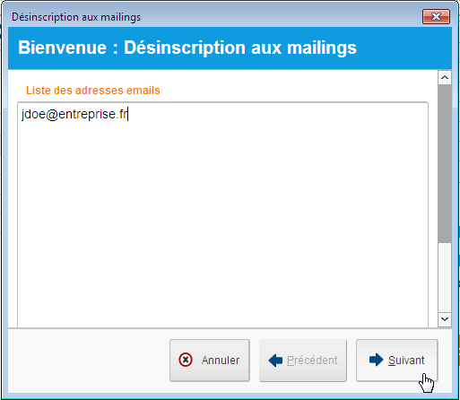 désincription liste de diffusion