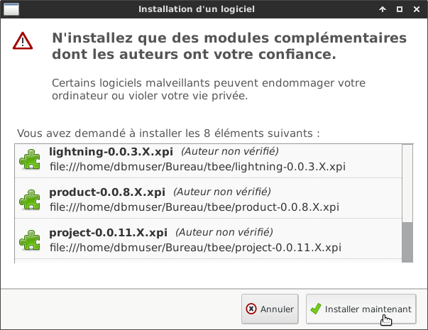 mise à jour Thunderbee