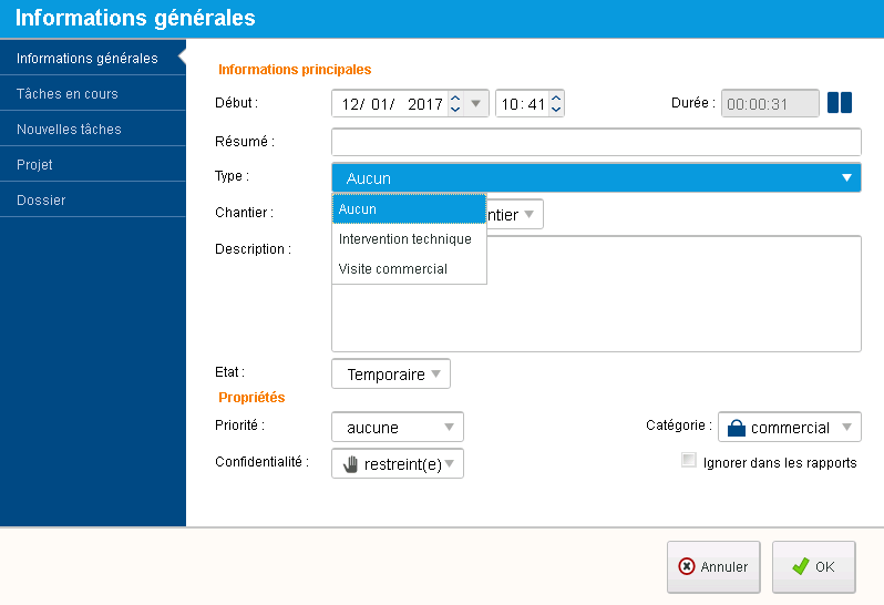 Editer activité CRM